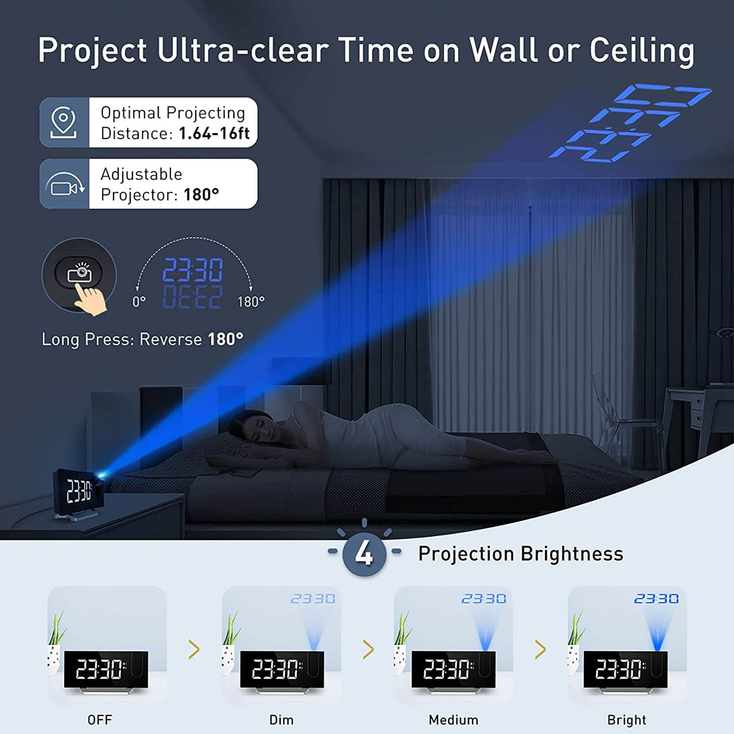 Projection Alarm Clock - LINWEY - Best Projection Alarm Clock
