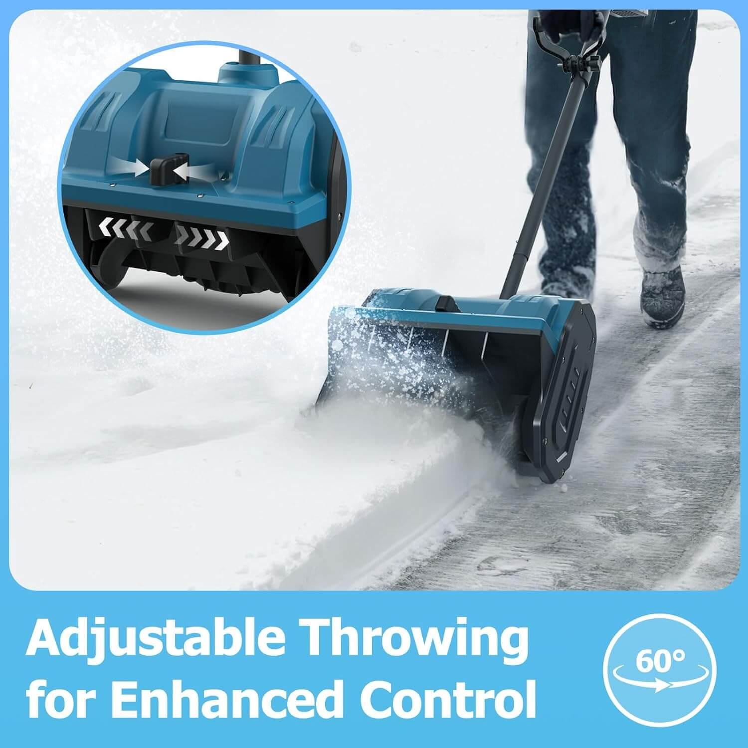 10 inches Cordless Snow Shovel with 2 Batteries