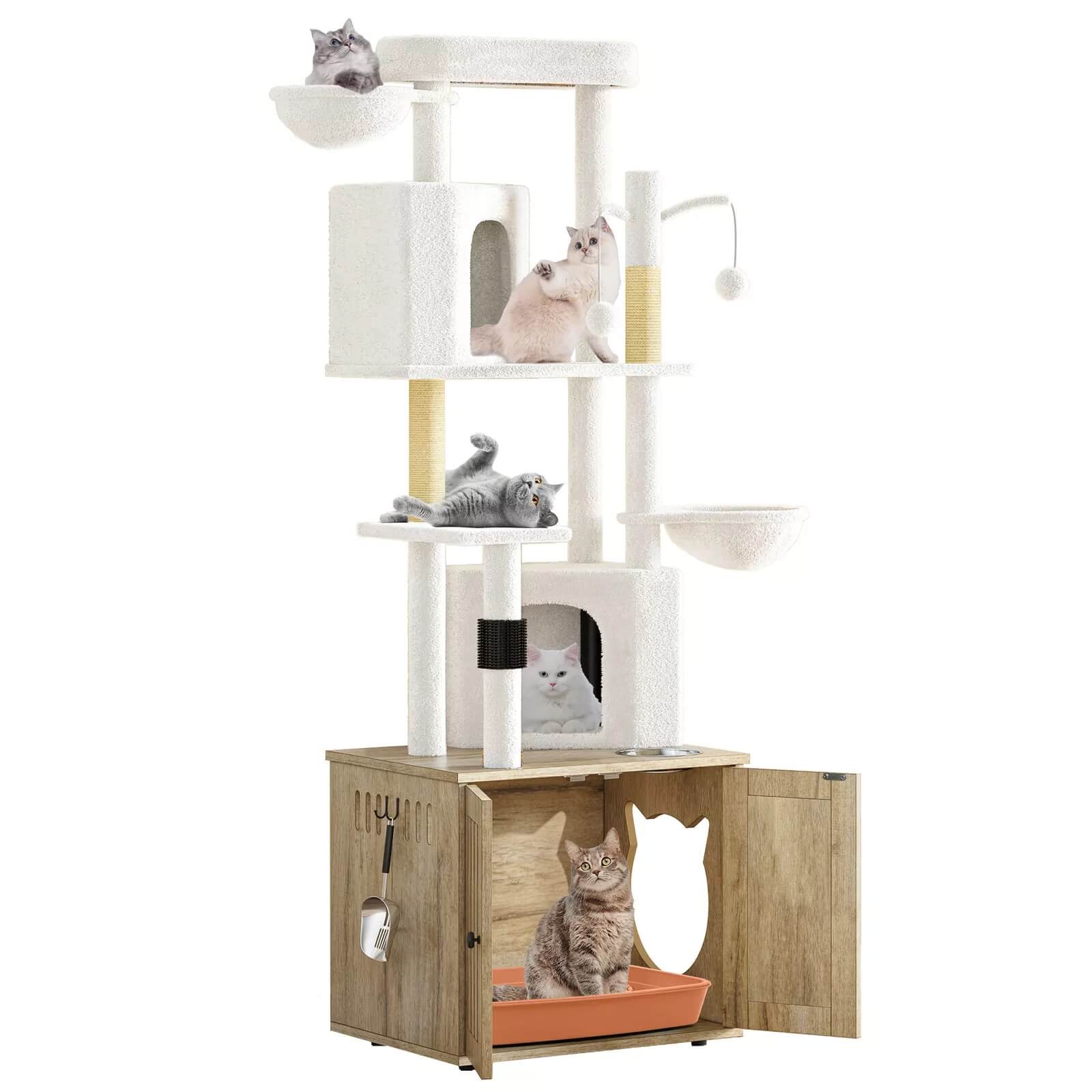 2-in-1 Cat Tree With Litter Box