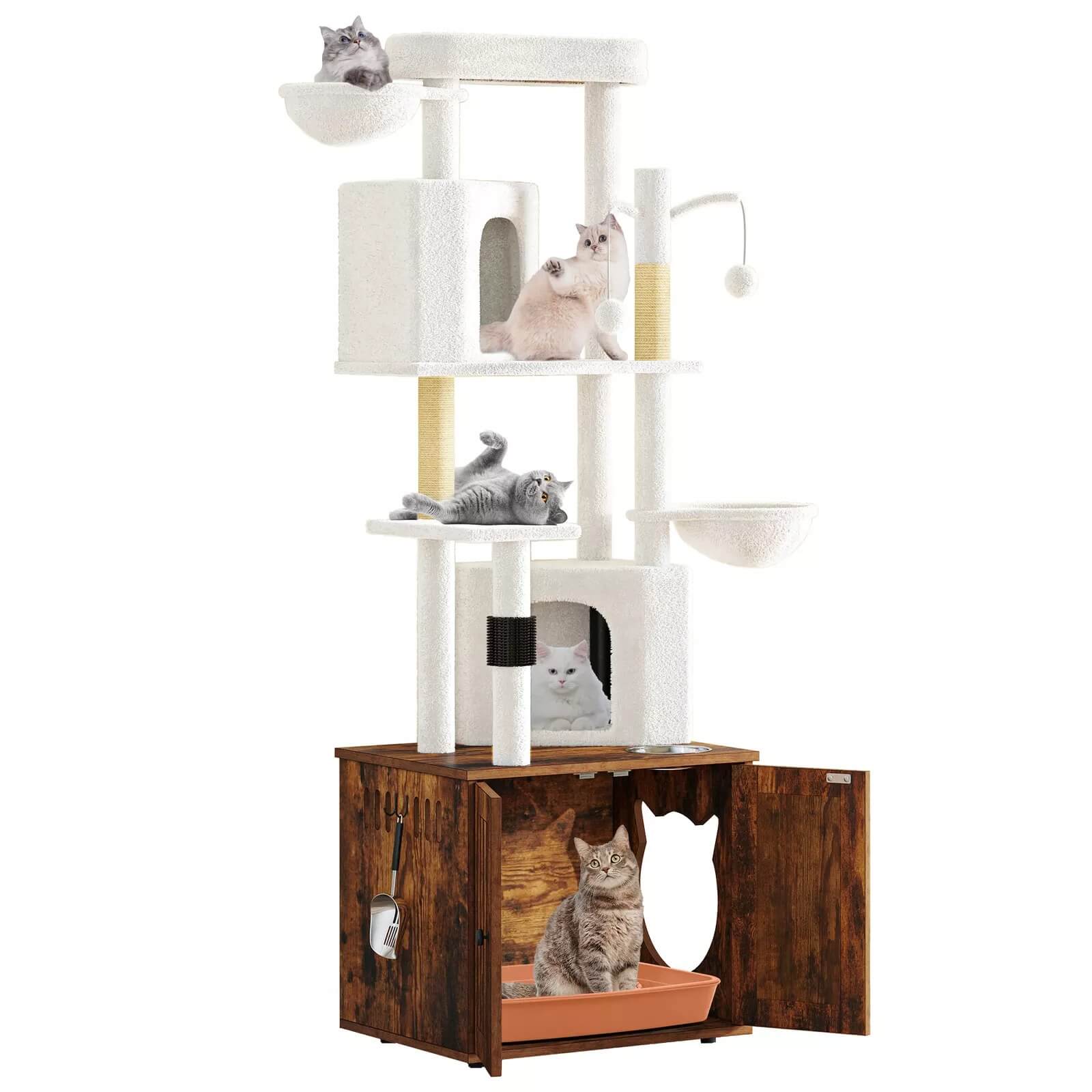 2-in-1 Cat Tree With Litter Box