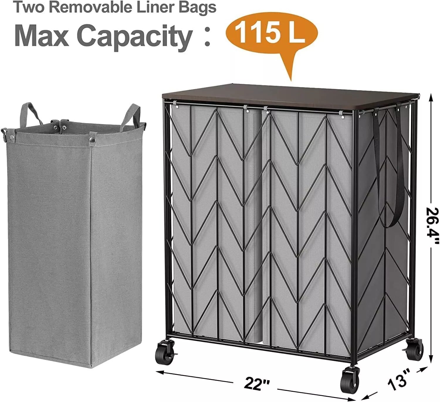 Heavy Duty laundry hamper on wheels