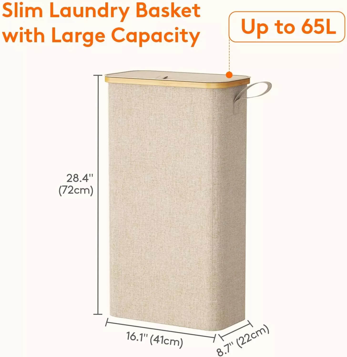 Slim Laundry Hamper with Lid