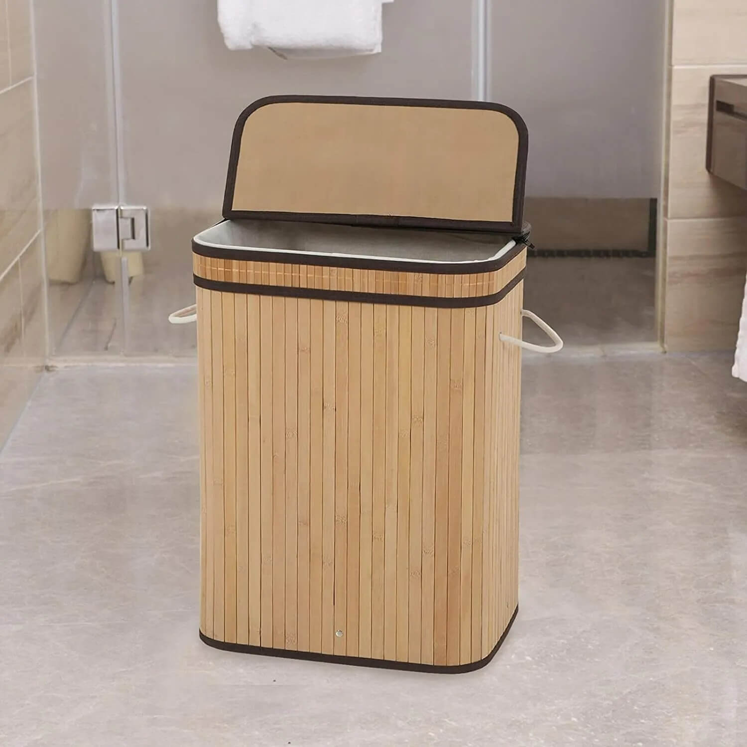 Eco-Friendly Bamboo Laundry Hamper with Lid