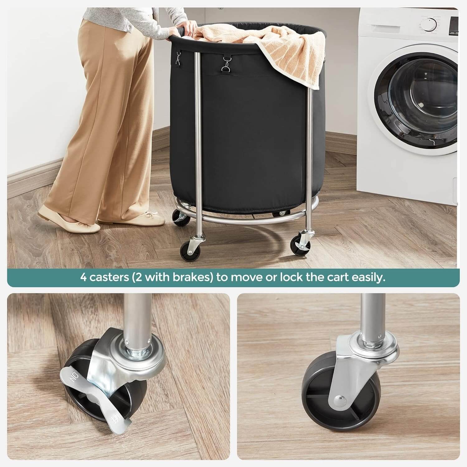 Heavy-Duty Rolling Laundry Basket