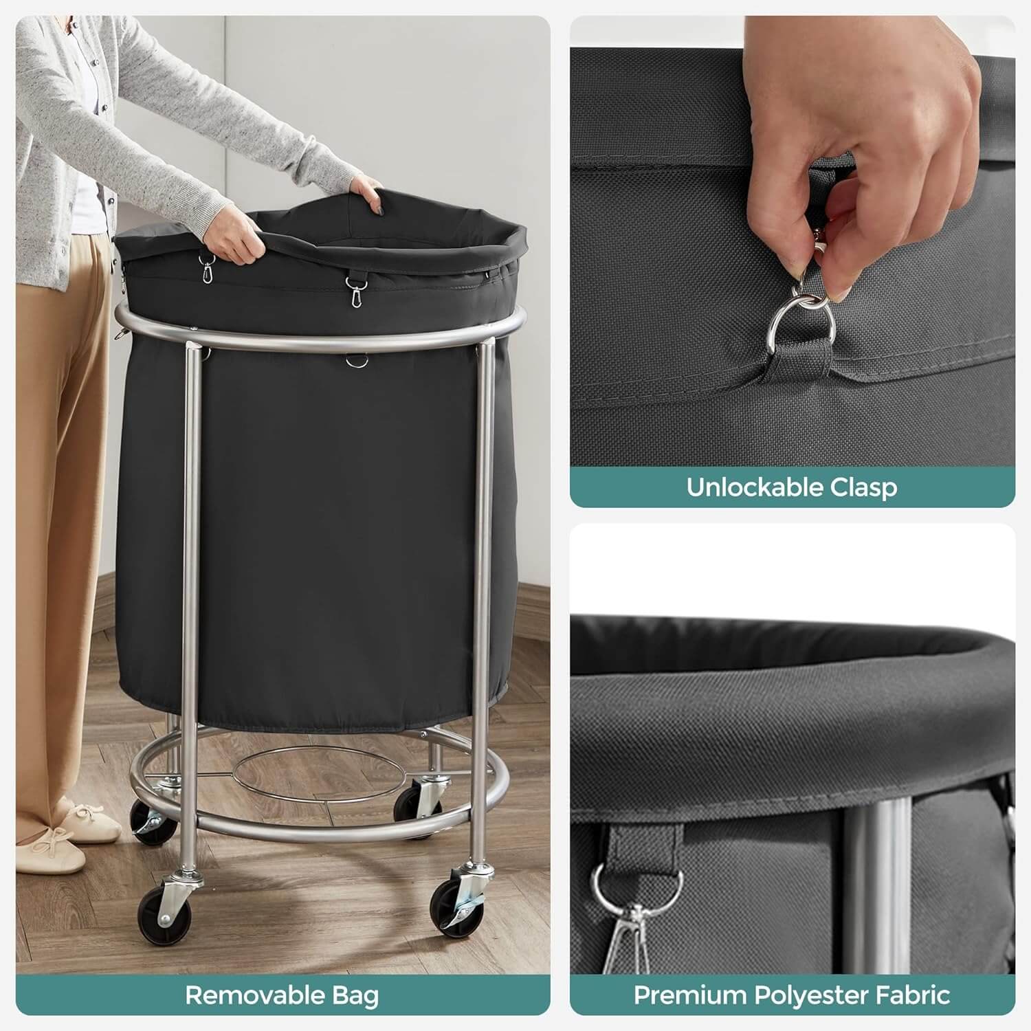 Heavy-Duty Rolling Laundry Basket