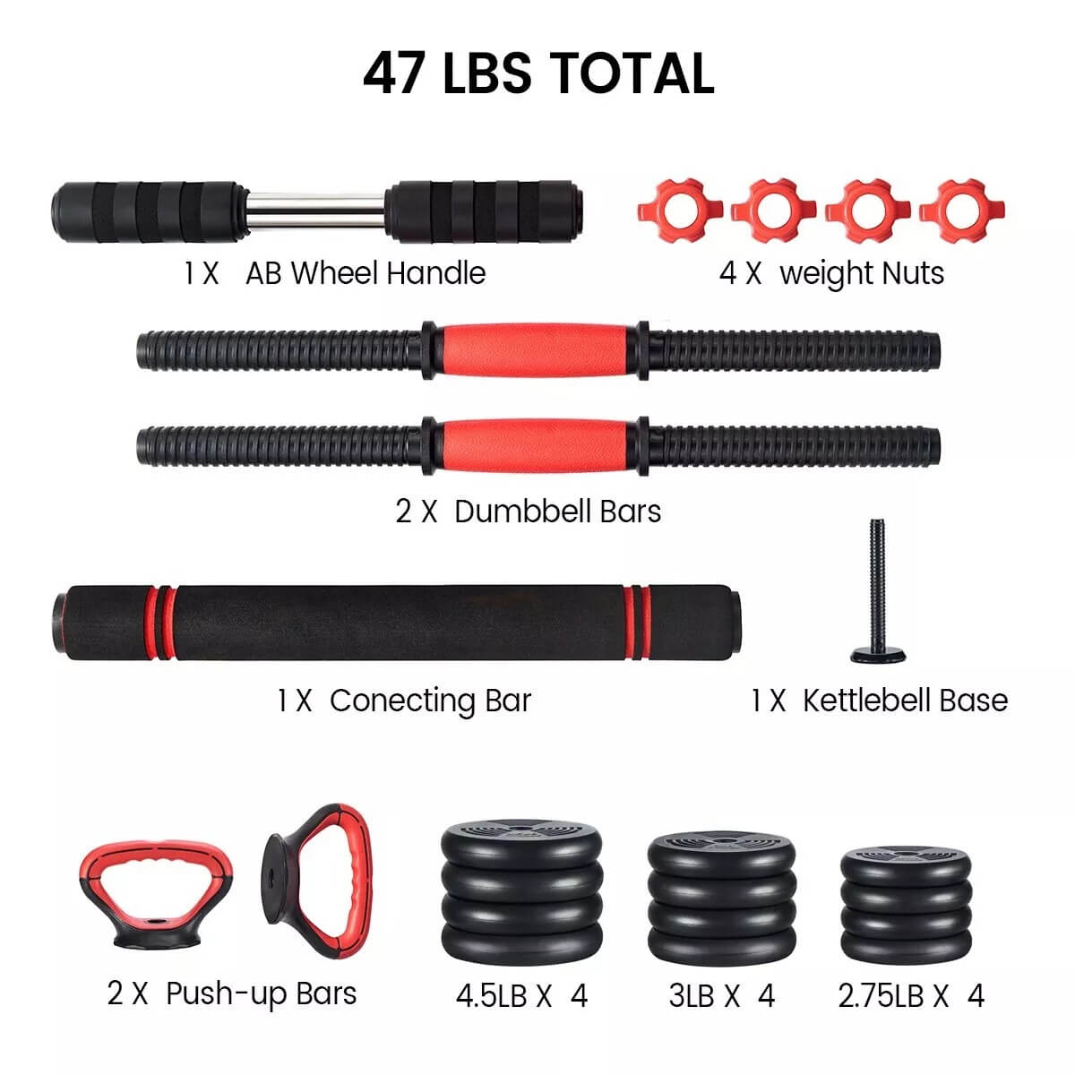 6 in 1 Adjustable Weight Dumbbell Set