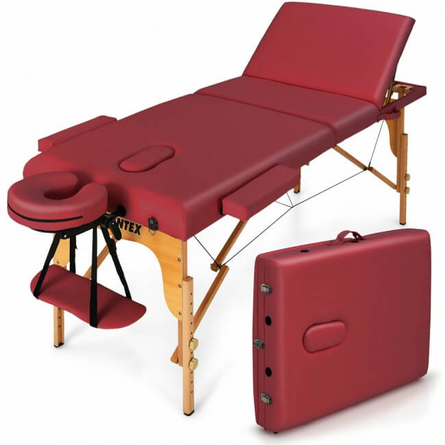 3 Fold Portable Adjustable Massage Table with Carry Case - LINWEY - Best 3 Fold Portable Adjustable Massage Table with Carry Case