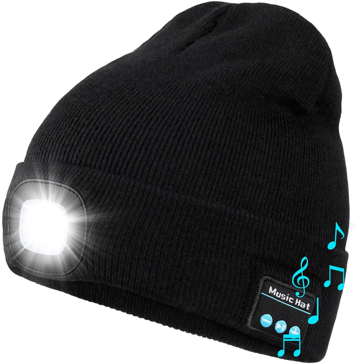 Bluetooth Beanie Hat with Light, Speakers & Mic - LINWEY - Best Bluetooth Beanie Hat with Light, Speakers & Mic