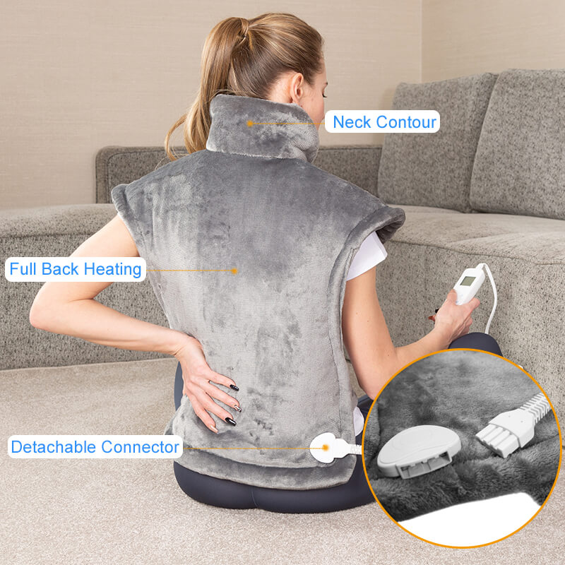 Electric Heating Pad for Neck, Shoulders and Back - LINWEY - Best Electric Heating Pad for Neck, Shoulders and Back