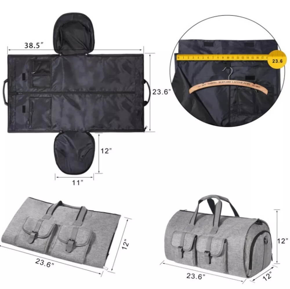 Carry-on Garment Duffle Bag with Shoe Pouch - LINWEY - Best Carry-on Garment Duffle Bag with Shoe Pouch