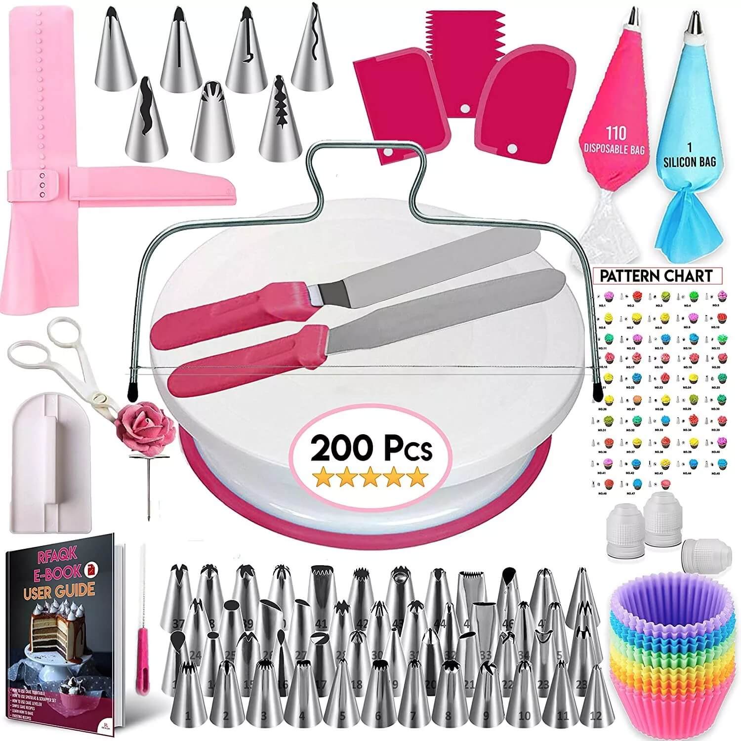 Cake Decorating Supplies Kit for Beginners - LINWEY - Best Cake Decorating Supplies Kit for Beginners