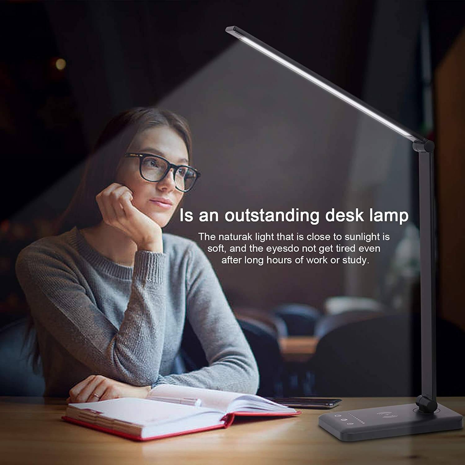 LED Desk Lamp with Wireless Charger - Best LED Desk Lamp with Wireless Charger - LINWEY